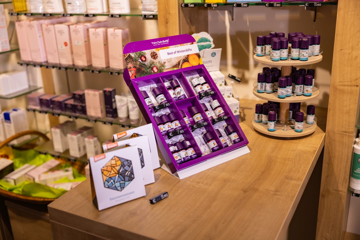 Produktaufsteller in der Apotheke